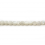 白い貝の真珠の母ビードは円形の直径3mmの穴0.8mm 39-40cm/鎖を切り開いた