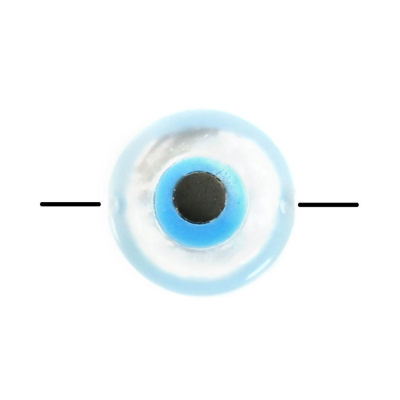 Weiße Muschel Perlmutt Perlen Evil Eye Runde Größe5mm Loch0.8mm 10pcs/Pack