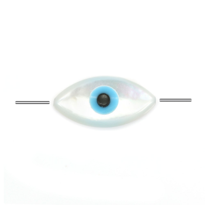 Contas de concha de madrepérola branca olho do mal tamanho8x16mm buraco0.8mm 10pcs/Pack