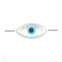 Weißes Perlmutt Muschel Perlen Evil Eye Größe8x16mm Loch0.8mm 10pcs/Pack