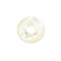 Pingente de Donut de Concha de Pérola Branco Natural Tamanho 20mm Buraco 6mm x1 peça