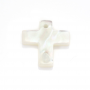 白い真珠貝の十字架のペンダントの魅力 Size11x11mm Hole0.8mm 10pcs/パック