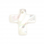 白い真珠貝の十字架のペンダントの魅力 Size11x11mm Hole0.8mm 10pcs/パック