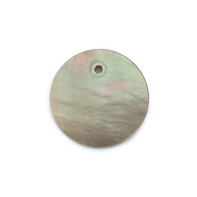 Pingente de disco de concha de madrepérola cinza Tamanho do pingente10mm Furo0.8mm 10pcs/Pack