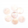 ピンクの真珠貝ディスク ペンダント チャーム Size8mm Hole0.8mm 10pcs/パック