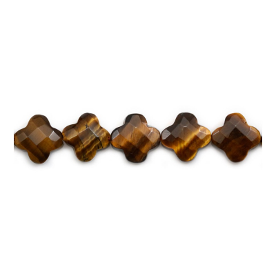 Tiger's Eye Faceted Flower Size10mm Hole1.2mm 39-40cm/Strand