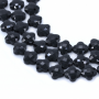 Black Agate Faceted Flower Size10mm Hole1.2mm 39-40cm/Strand