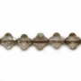 茶晶串珠 切角花形 尺寸13毫米 孔徑0.8毫米 長度39-40厘米/條