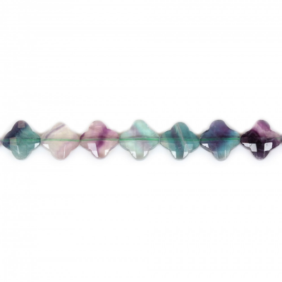 Fluorite Faceted Flower Size13mm Hole1mm 39-40cm/Strand