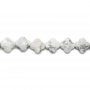 White Howlite Faceted Flower Size10mm Hole1.2mm 39-40cm/Strand