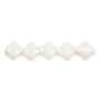 White Jade Faceted Flower Size13mm Hole0.8mm 39-40cm/Strand