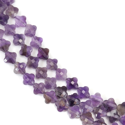 Amethyst Faceted Flower Size10mm Hole1.2mm 39-40cm/Strand