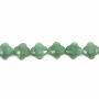 綠東陵串珠 切角花形 尺寸13毫米 孔徑1.2毫米 長度39-40厘米/條