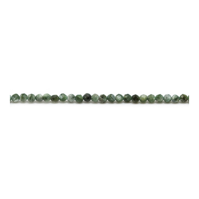 綠蛇石串珠 切角圓形 直徑2毫米 孔徑0.4毫米 長度39-40厘米/條