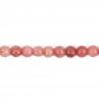 國產紅紋串珠 圓形 直徑2毫米 孔徑0.6毫米 長度39-40厘米/條