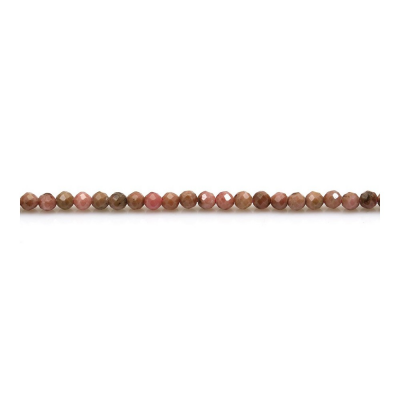 Pink Rhodochrosite Faceted Redondo Size2mm Hole0.5mm 39-40cm/Strand