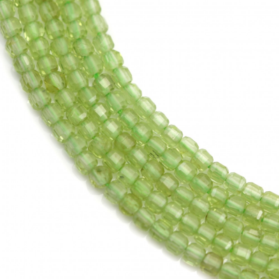Peridot Faceted Cube Size2mm Hole0.6mm 39-40cm/Strand