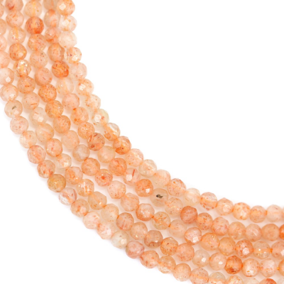 Sunstone Faceted Round Size2mm Hole0.5mm 39-40cm/Strand