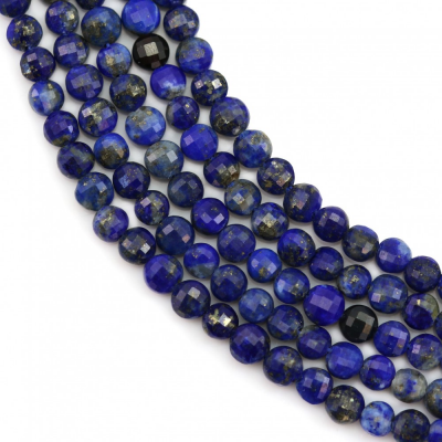 Lapis Lazuli à facettes rond plat Taille2mm Trou0.4mm 39-40cm/Strand