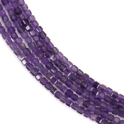 Amethyst Faceted Cube Size2mm Hole0.7mm 39-40cm/Strand