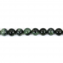 Rouleau de perles de Jaspe Kambaba rond 8 mm, trou 1 mm, 48 perles/rang, 15~16"