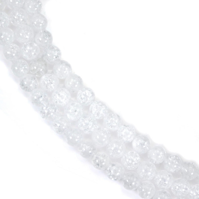 Perline di quarzo Crackle filo Diametro rotondo 8 mm foro 1 mm circa 54 perline / filo 15 ~ 16''