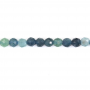 Blue Tourmaline Faceted Round Size2mm Hole0.5mm 39-40cm/Strand