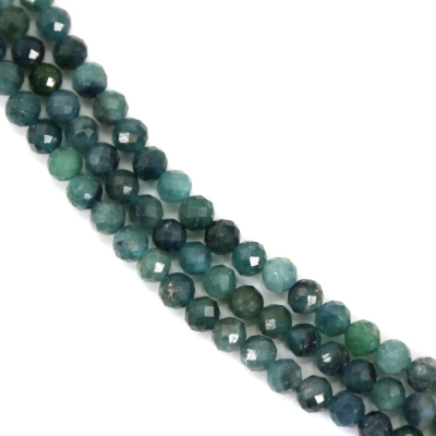 Blue Tourmaline Faceted Round Size3mm Hole0.7mm 39-40cm/Strand