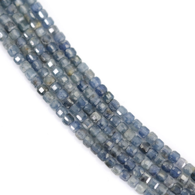 藍寶石串珠 切角正方體 直徑2毫米 孔徑0.6毫米 長度39-40厘米/條