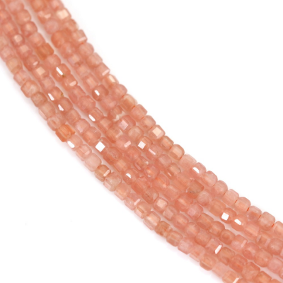 Rhodochrosite Faceted Cube Size2mm Hole0.7mm 39-40cm/Strand