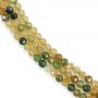Yellow Green Tourmaline Faceted Round Size3mm Hole0.7mm 39-40cm/Strand
