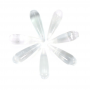 Cristallo di rocca Perline a goccia mezza forata Dimensioni7x23mm Foro0.8mm 2pz/confezione
