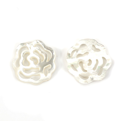 White mother of pearl flower 14mm 5pcs