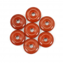 Pingente de rosca de jaspe vermelho com furo de 30 mm6 mm x1 peça