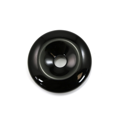 Perles Agate noire en donut 20mm grand trou 5mm ×1pc