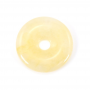 Gelber Jade-Anhänger Donut / Pi Disc 30mm Loch6mm 1Stück