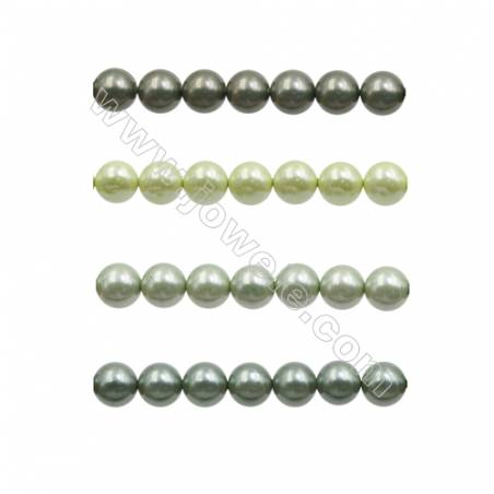 Série verte Perles nacrée ronde sur fil Taille 6mm de diamètre trou 0.8mm  Environ 66perles/fil 15~16"